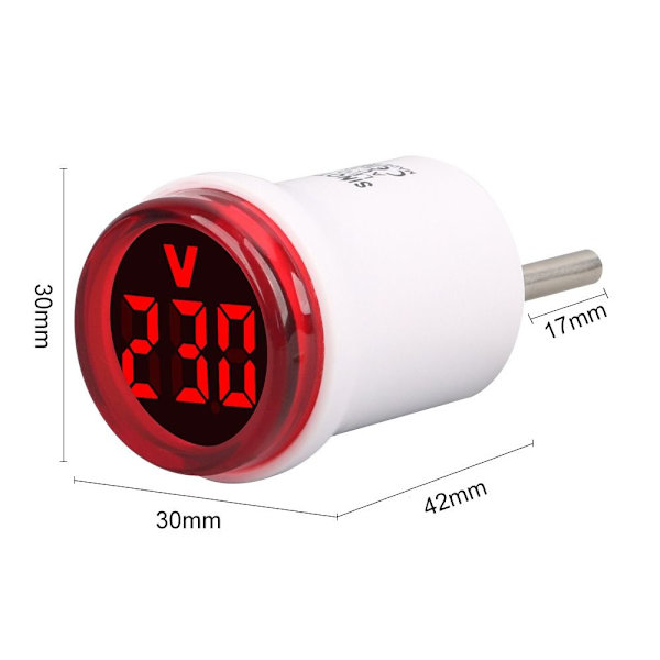 Rund Voltmeter Spänningsmätningsmonitor 2 2 2