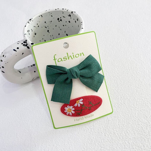 2 STK Little Girl Bowknot Hårspænder KHAKI khaki
