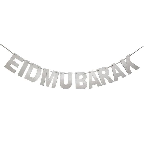 Eid Mubarak Banner Flagg Ramadan Kareem Måne Stjerne