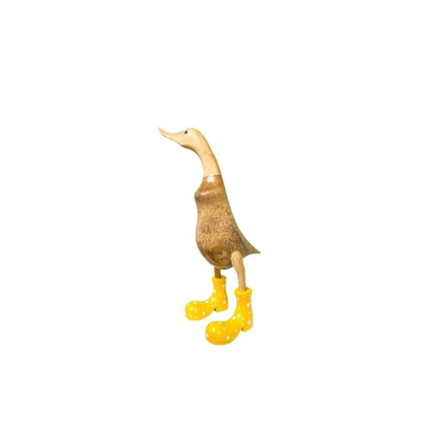 Spotted Wellies Duck Resin Duck Ornament KELTAINEN S Yellow S
