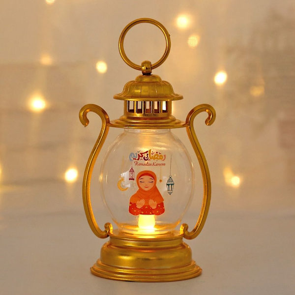 Ramadan Kareem Led Lantern LED Ljus Lantern GULD gold