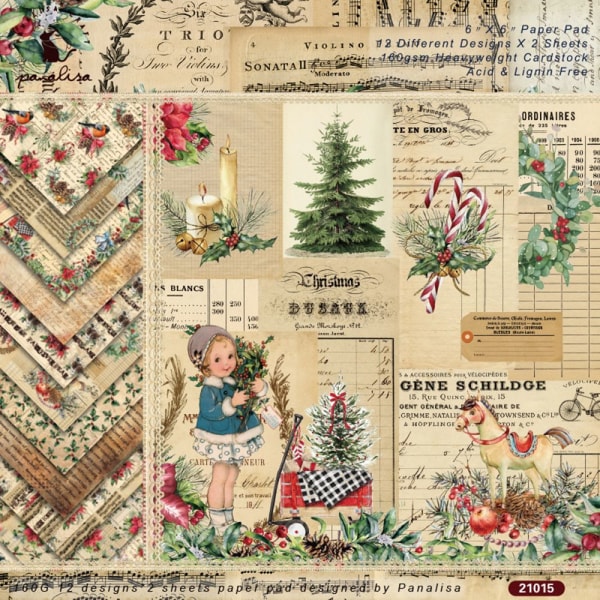 24 ark 6"X6" Papirpude Vintertid Mønstret VINTER winter woderland