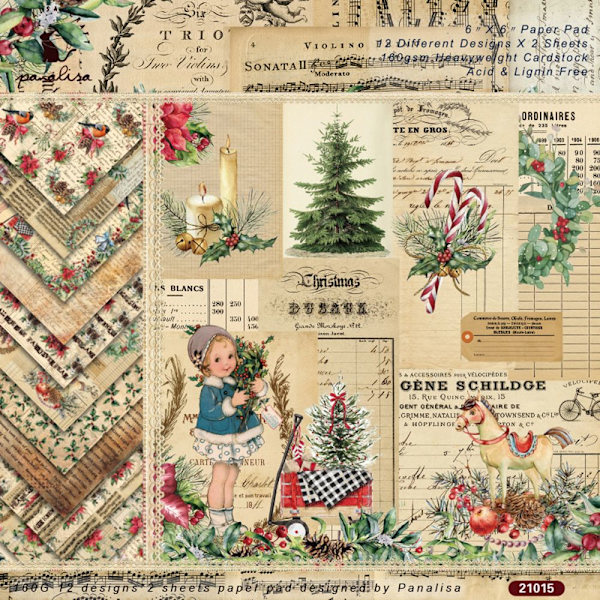 24 ark 6\"X6\" Pappersblock Vintertid Mönstrad VINTER winter woderland
