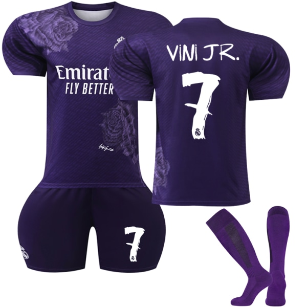 Real Madrid spesialutgave fotballdrakt for barn nr. 7 Vinicius Junior 24