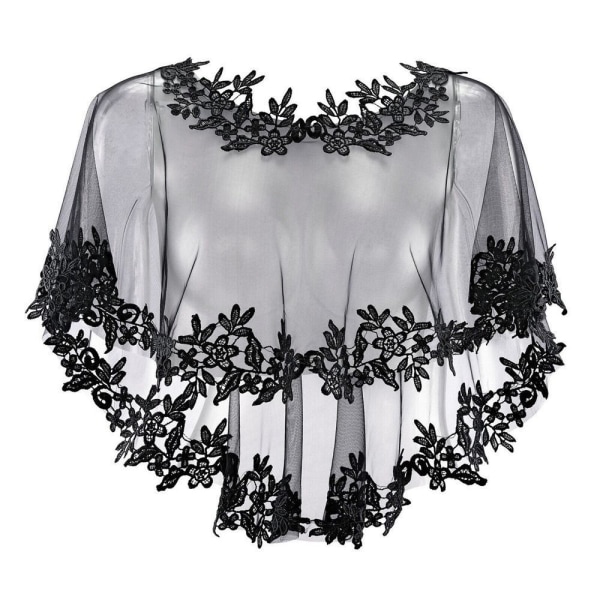 Blondersjal Wedding Cape SVART black