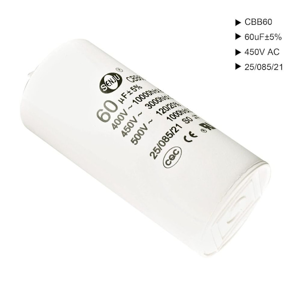 CBB60 Run Capacitor 60uF 450V AC dubbelinsats