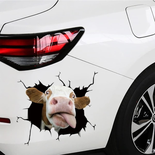 4 STK Cow Car Decals Funny Animal Crack Car Sticker Bilvindu