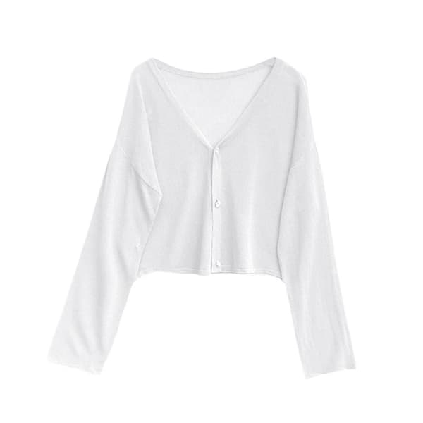Dam Sjal Kort Kofta VIT White
