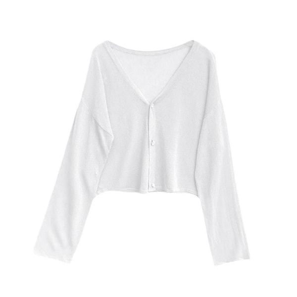 Dame Sjal Kort Cardigan HVID White