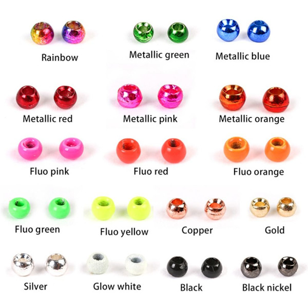 Volframkulor Flugbindningsmaterial 2,0 MM REGNBÅGE REGNBÅGE 2.0mmRainbow