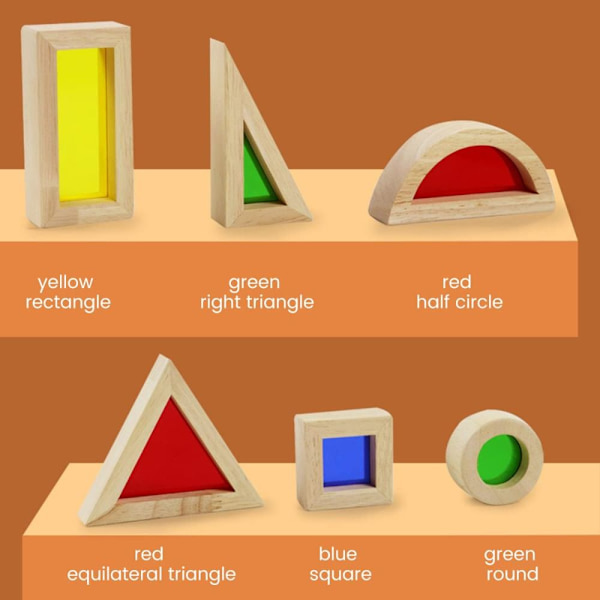 Baby Blocks Rainbow Sensory Blocks Set Rakennuslelu