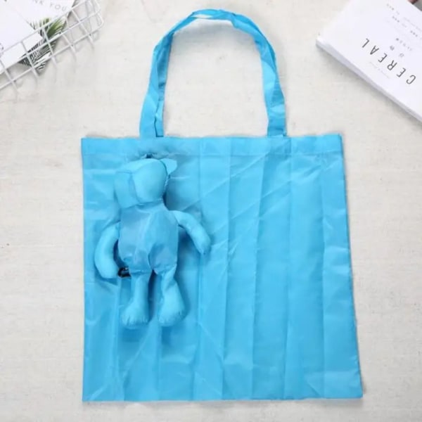 Cartoon Bear Shopping Bag Tote Bag BLÅ blue