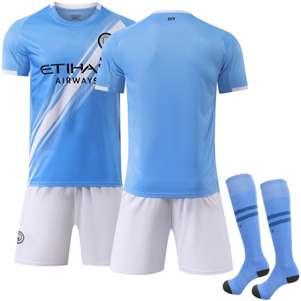 2025-2026 Manchester City Hemma Barnfotbollströja med strumpor Nr.7 Marmoush 20