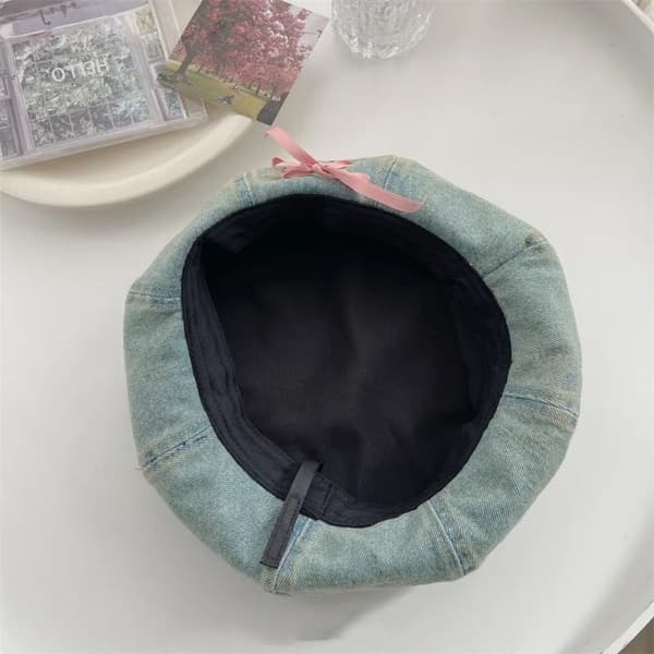 Beret-caps Åttekantede hatter LYSEBLÅ light blue