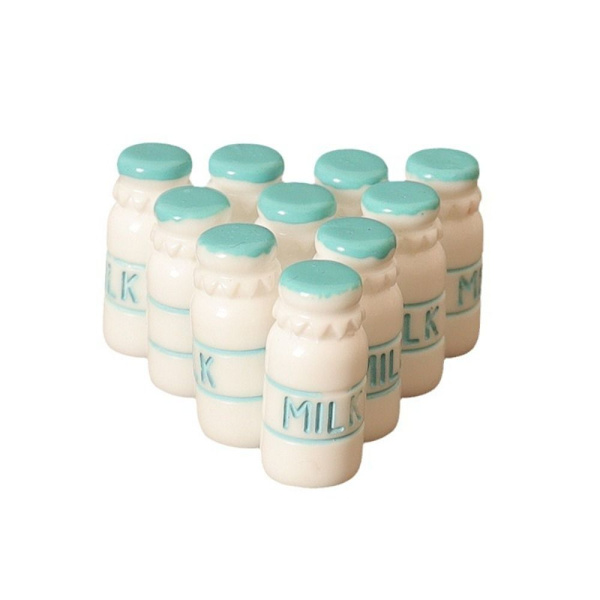 5 stk 1/6 melkeflasker Dukkehus Miniatyr BLÅ Blue