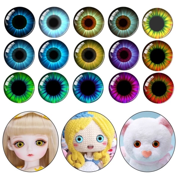 20 stk/10 par Eyes Crafts Eyes Puppet Crystal Eyes 18MM-FARGE 18mm-color random