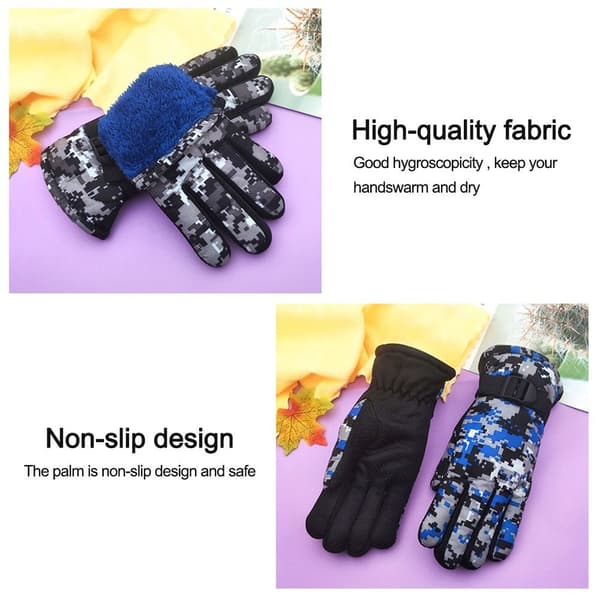 Skidhandskar för barn, långärmade vantar, BLÅ blue