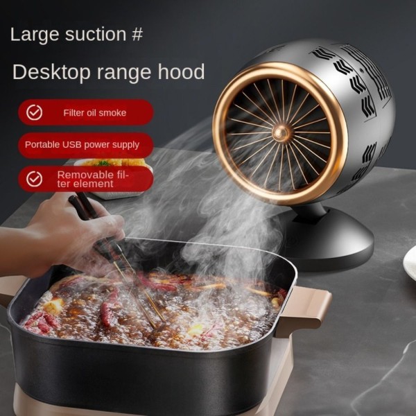 Desktop Emhætte Rygemaskine Køkken Udstødningsventilator