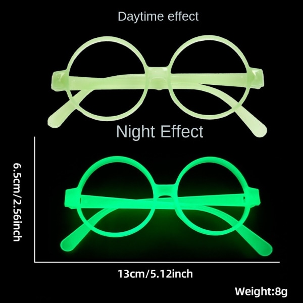 5kpl Luminous Glasses Glow Glasses VAALEENVIHREÄ PYÖREÄ light green round-round