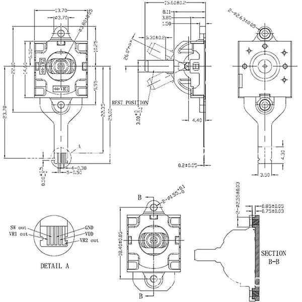 Hall Joystick Spille Joystick Analog Joystick