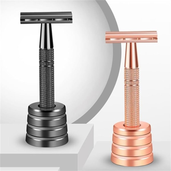 Double Edge Safety Razor Dame Barberhøvel GRÅ SET2 SET2 grey set2-set2