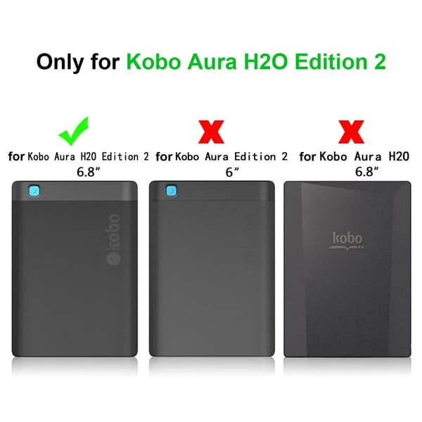 6,8 tommer e-læser cover Smart etui SORT Black