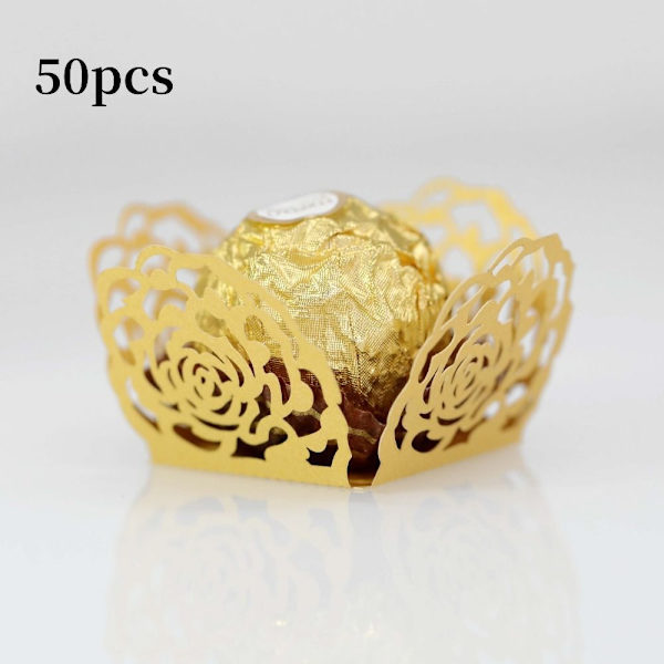 50 kpl Suklaatarjotin Paperi Suklaamakeiset kupit GOLD GOLD Gold
