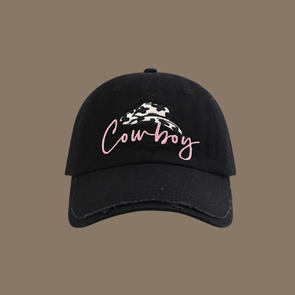 Mode Baseball Cap Brev Broderad Baseball Cap SVART Black