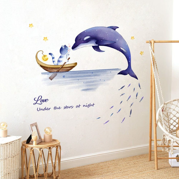 Dolphin Wall Stickers Dyr Wall Decals Peel and Stick