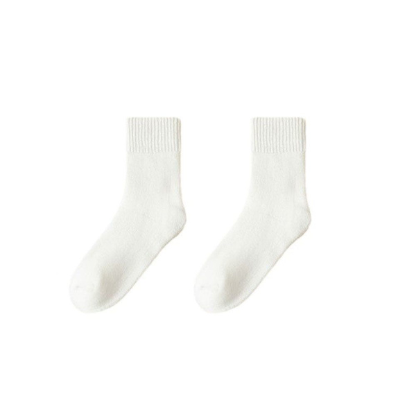 Vintervärmare Tjockstrumpa Cashmere snöstrumpor VIT white