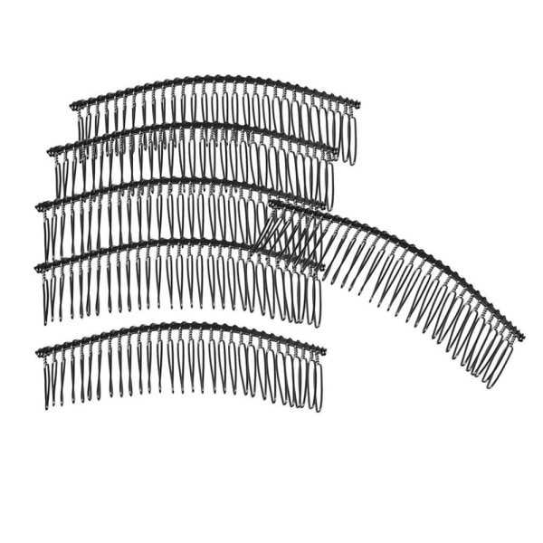 6st DIY metall hårkammar Brud hårnålar Klämmor SVART black