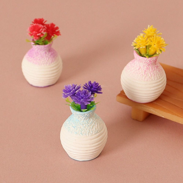 Nukkekodin miniatyyri muovinen simulaatiomaljakko 3 3 3