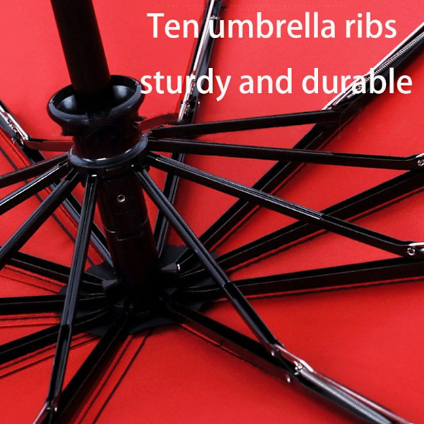 10 Ribs Paraply Store Paraplyer SORT Black