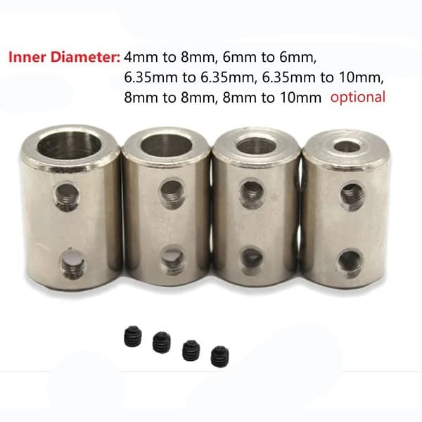 2 stk. stive koblinger, settskrue, akselkobling, kontakt, 4-8 mm 4-8mm