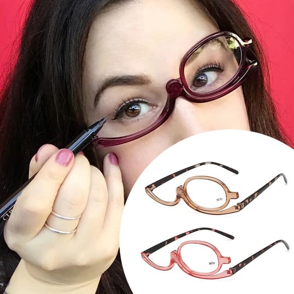 Roterende Makeup Læsebriller Foldbare Briller KAFFE Coffee Strength 4.00-Strength 4.00