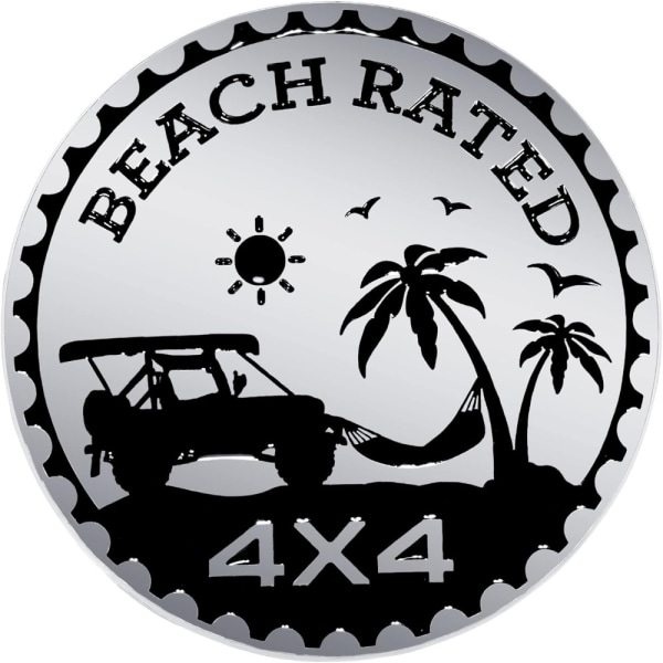 2 kpl Beach Rated Badge -auton tunnus 4 x 4 metallinen automerkki