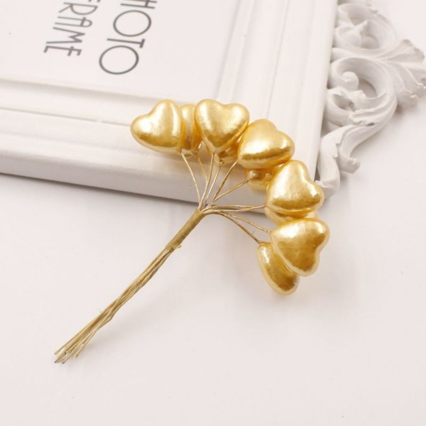 10 stk/bundt kunstig blomster bundt simuleret kærlighedsblomst GULD Gold