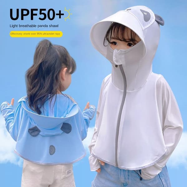Barn Solskyddskläder UV-skydd Hatt VIT white