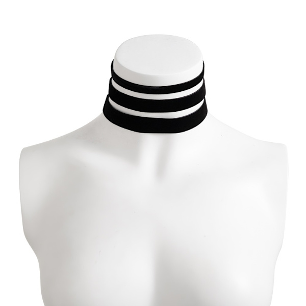 Lolita Black Collar Neckchain Multi-lags Sett Halskjede