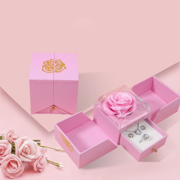 Ros-presentförpackning Förvaringslåda ROSA pink