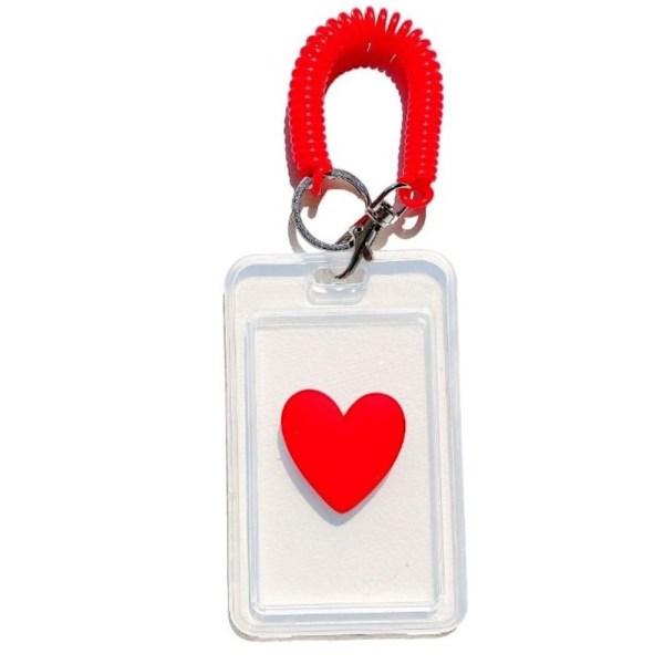 Med nyckelring Transparent Card Hold Access Card RÖTT red