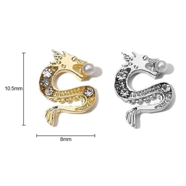 10 stk Neglepynt Drage Neglekunst GULL Gold