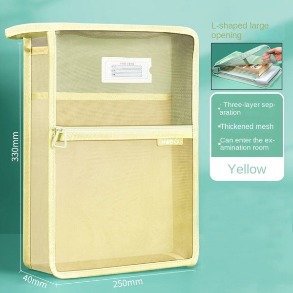 Mesh blixtlåspåse påse Transparent filpåse FÄRG 5 FÄRG 5 Color 5
