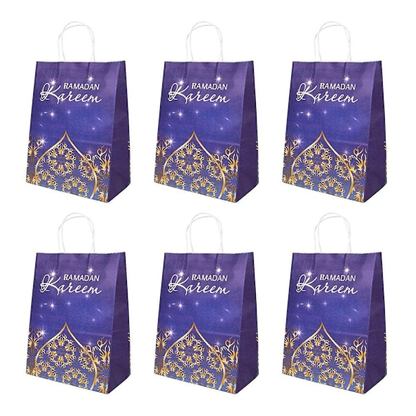 6 st Eid Mubarak Papperspåsar Presentaskar STYLE 7