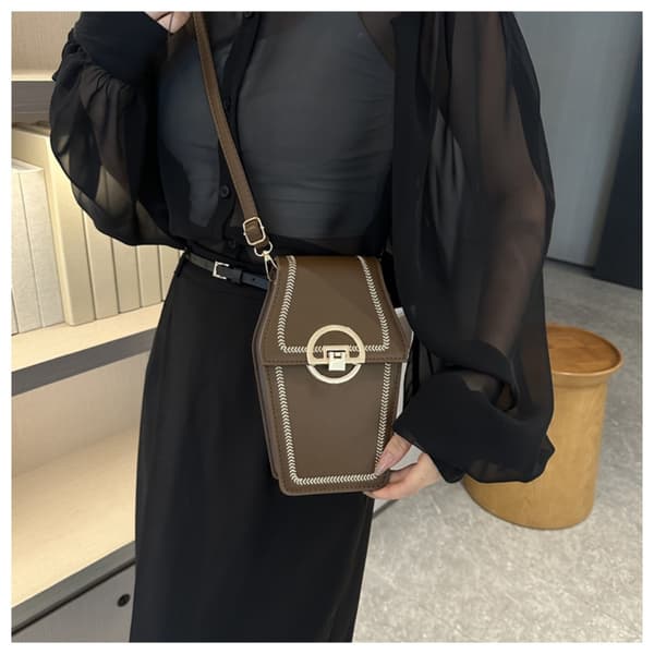 PU Lædertaske Trendy Hasp Tasker SORT Black