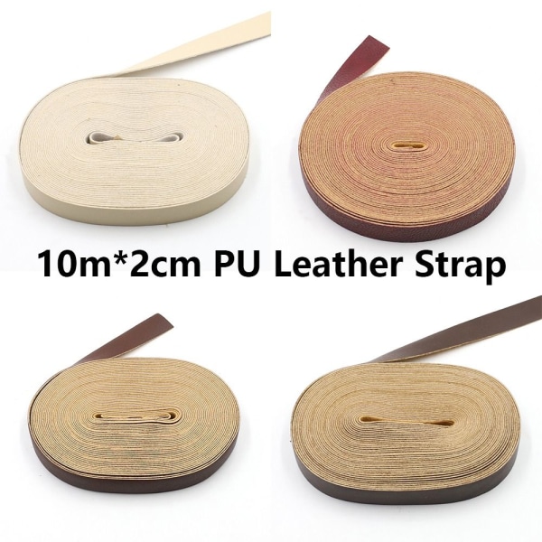 10 meter läderrem Strip DIY Leather Craft VIT White
