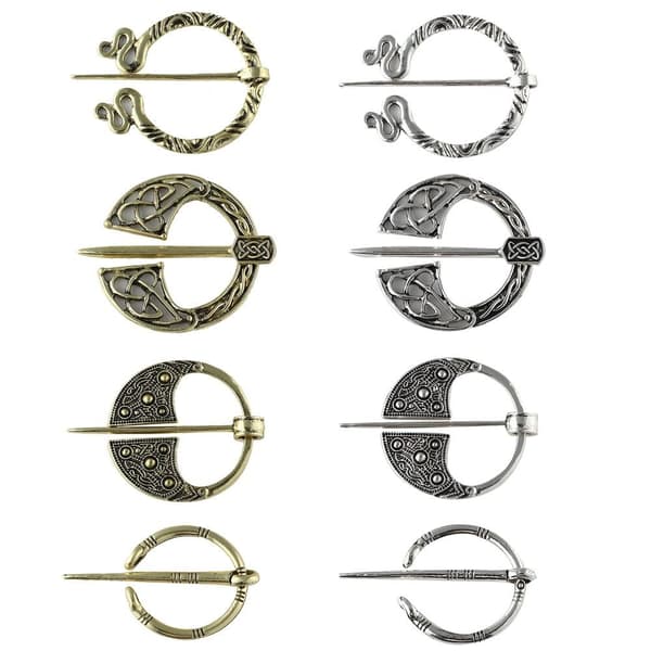 Vikinge Broche Tørklæde Broche SØLV STIL-2 STIL-2 Silver Style-2-Style-2