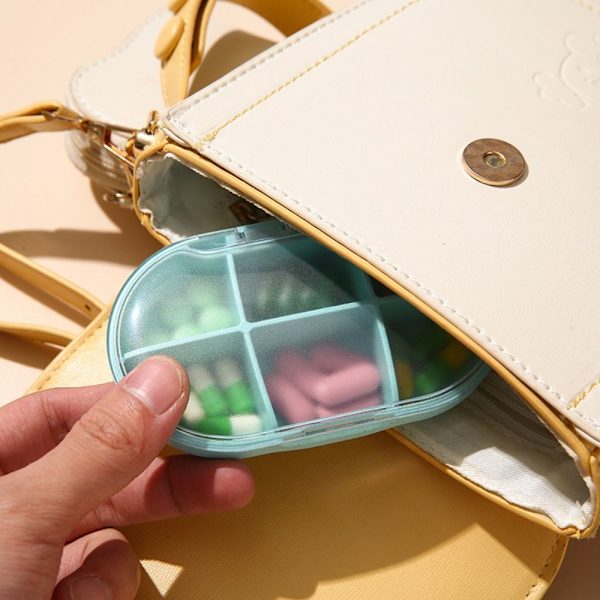 6 Grids PillBox Pills Organizer Case PINK pink