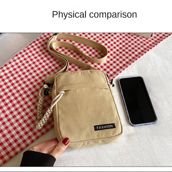 Olkalaukku Kangaslaukku KHAKI Khaki