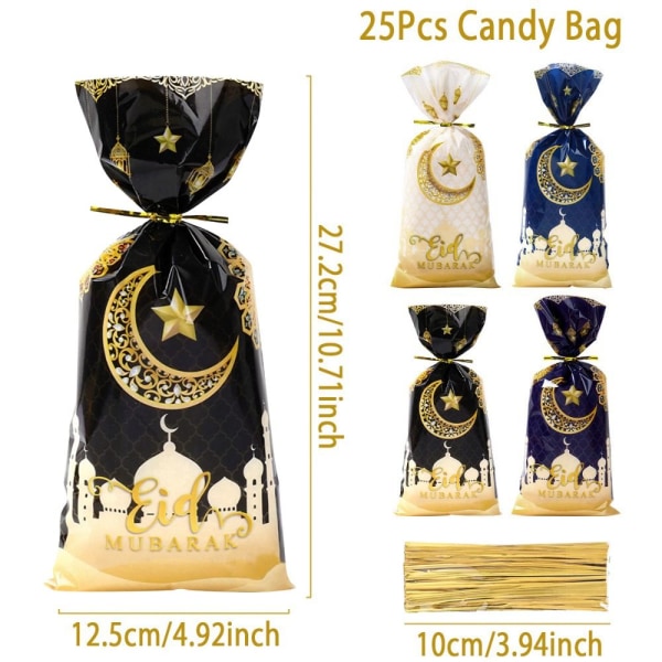 25/50 stk Godteriposer Cookie Popcorn Innpakningspose MIX-25STK Mix-25pcs
